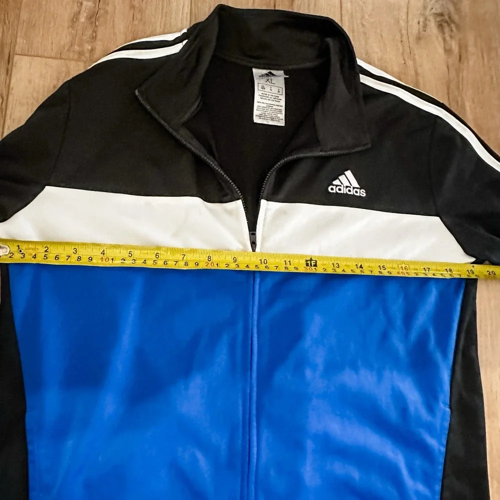 Adidas Boys XL 18/20‎ Full Zip Blue and Black Long Sleeve Track Jacket